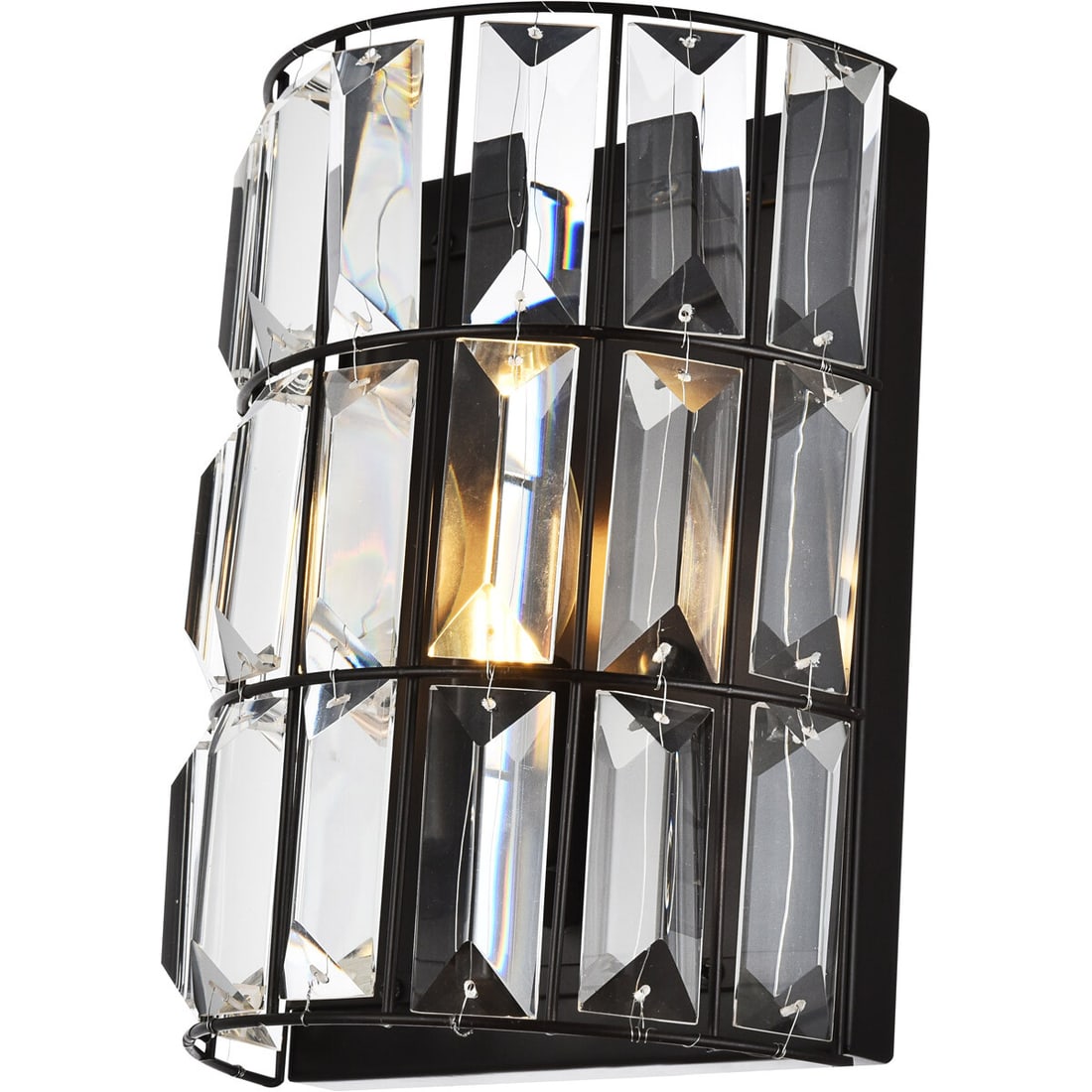 Blair Crystal Wall Sconce Oil Rubbed Bronze 1 Light: Blair Crystal Wall Sconce Oil Rubbed Bronze 1 Light This modern wall sconce features a high-quality oil rubbed bronze finish and is accented with royal cut crystals for a sophisticated look. Designed 