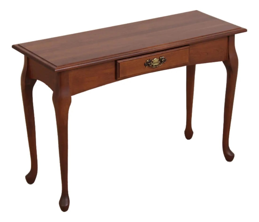 Cherry Wood Console Table with Drawer Queen Anne Legs 42w x 16d x 28h (1 of 10)