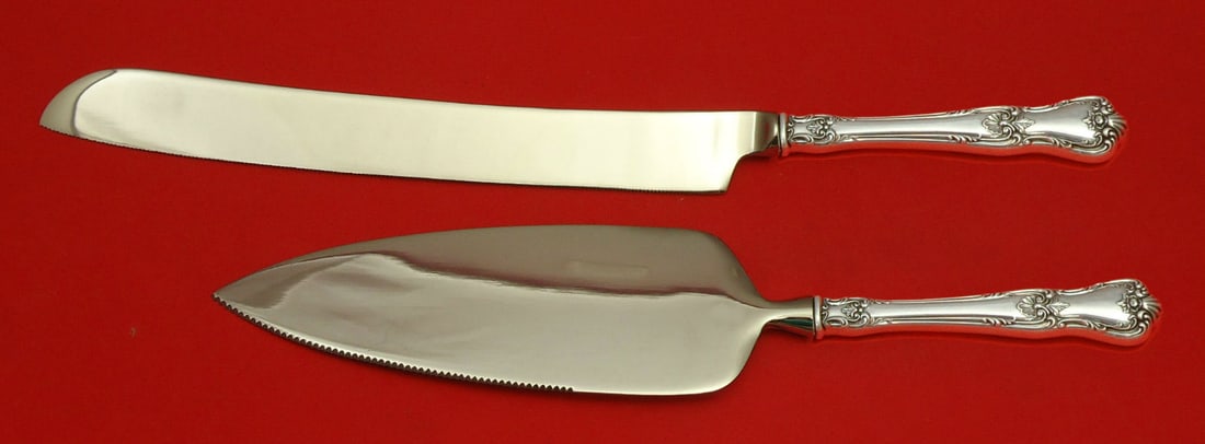 2pc Lunt Memory Lane sterling silver wedding cake knife and server (1 of 1)