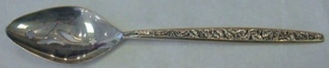 Valencia International Sterling Silver Slotted Serving Spoon 8 7/8" (1 of 2)