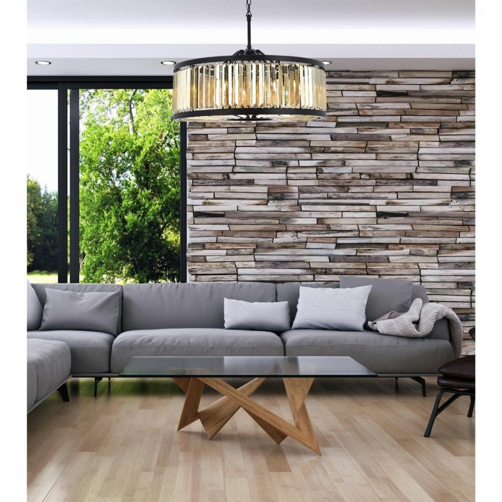 Chelsea 10 Light Crystal Chandelier Matte Black 35.5" (1 of 9)