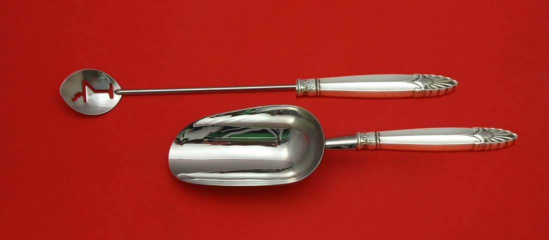 International Sterling Empress 2pc Bar Set Martini Spoon Ice Scoop (1 of 1)