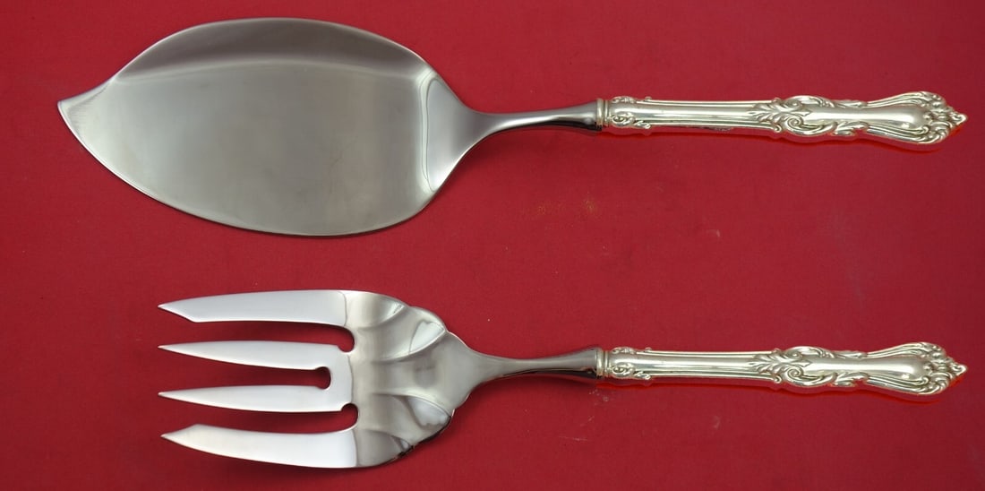 Reed & Barton Marlborough Sterling Silver Salmon Serving Set 2-Piece (1 of 3)