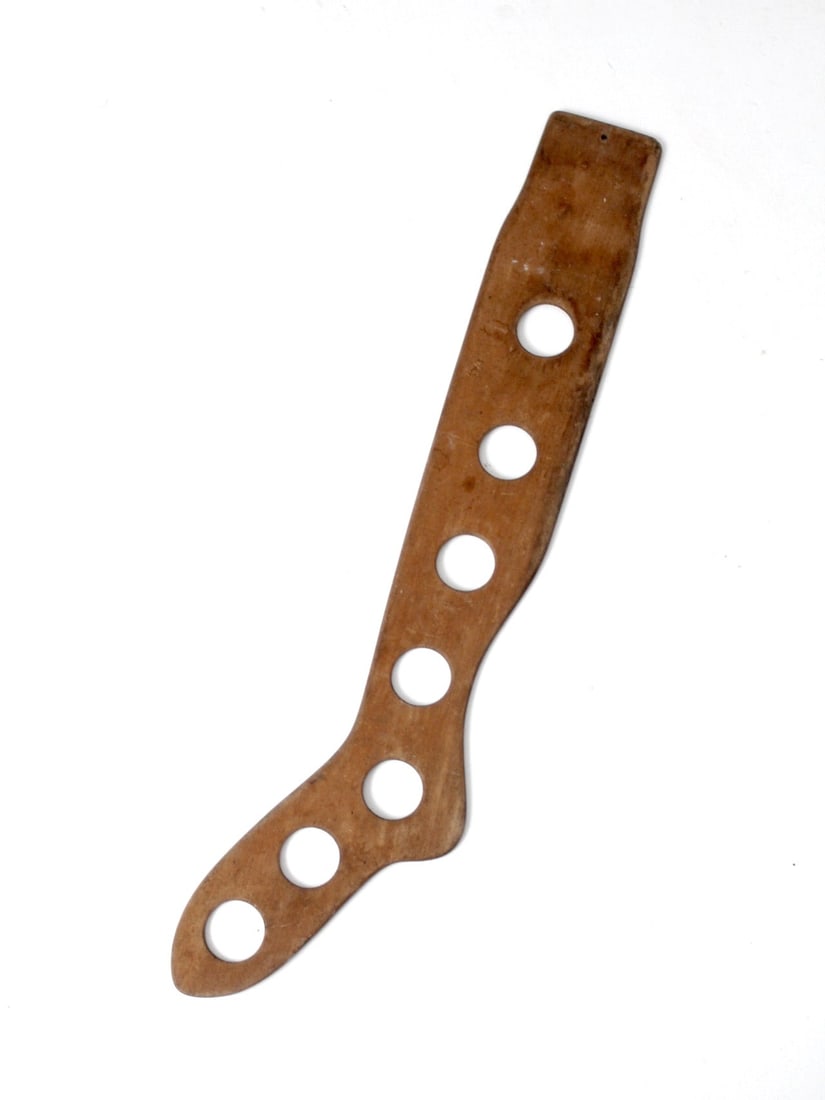 Antique Wooden Sock Stretcher 32.75 Inch Drying Rack: Antique Wooden Sock Stretcher 32.75 Inch Drying Rack This antique sock dryer is a charming wooden stocking stretcher designed with round cut-outs, perfect for drying woolen socks after washing. It ser