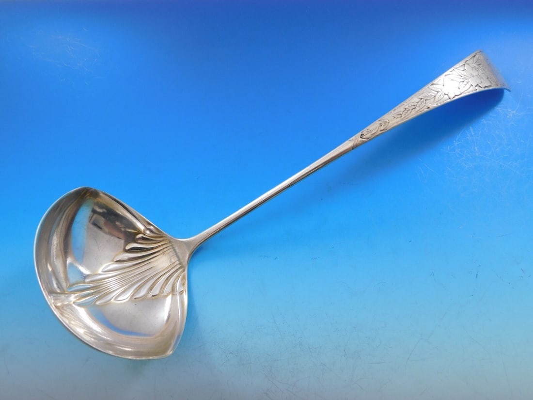 Gorham Clematis Sterling Silver 12 Inch Soup Ladle Monogrammed (1 of 7)