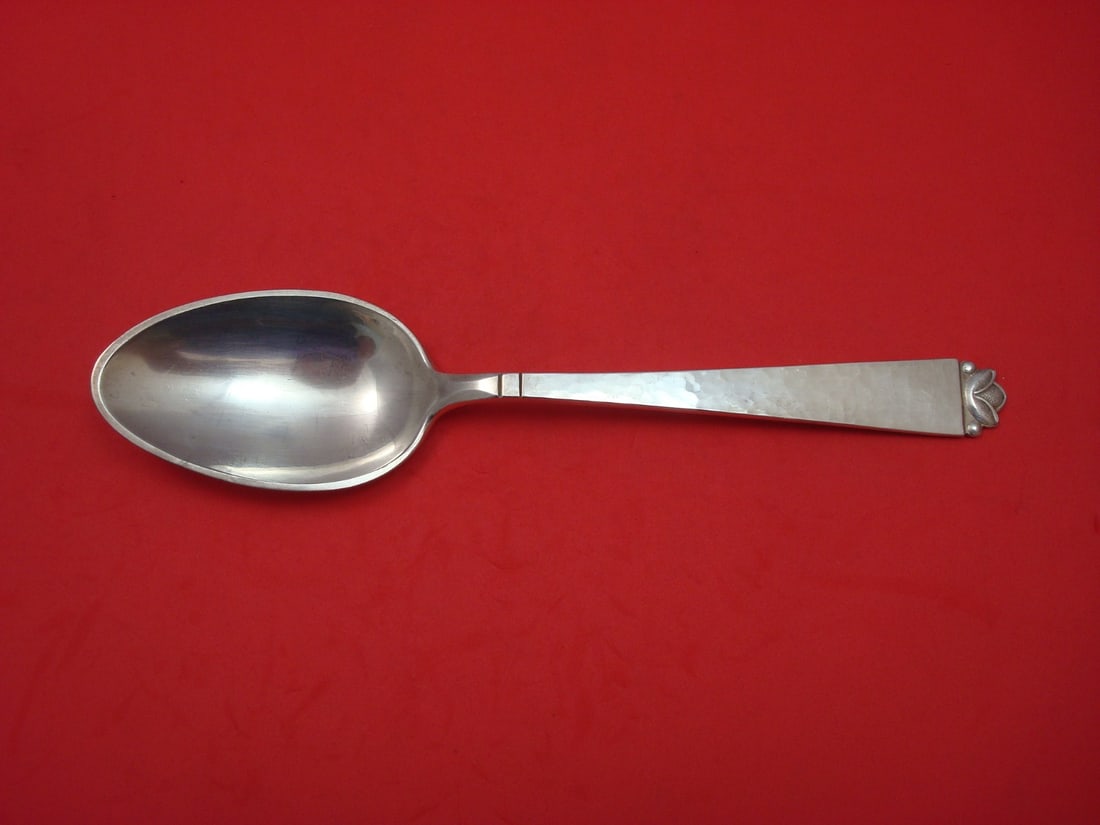 Old Newbury Crafters Oak Leaf Sterling Silver Serving Spoon 8.5" (1 of 1)