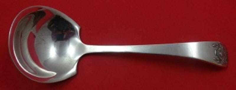 Tuttle Sterling Silver Gravy Ladle Basket of Flowers 6 1/8in (1 of 1)