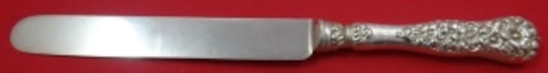 Dominick Haff Rococo Sterling Silver Dinner Knife 10 1 2 inch: Dominick Haff Rococo Sterling Silver Dinner Knife 10 1 2 inch This is a Rococo pattern dinner knife by Dominick & Haff, featuring a sterling silver hollow handle and a stainless steel blade. The knife