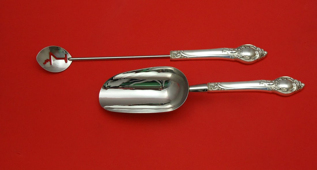 2 Piece Sterling Silver Bar Set Reed and Barton Cameo Custom Made (1 of 1)