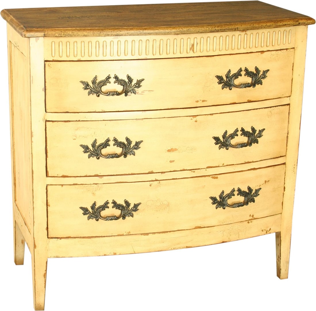 Colonial Bow-Front Chest of Drawers with Brass Hardware (1 of 7)