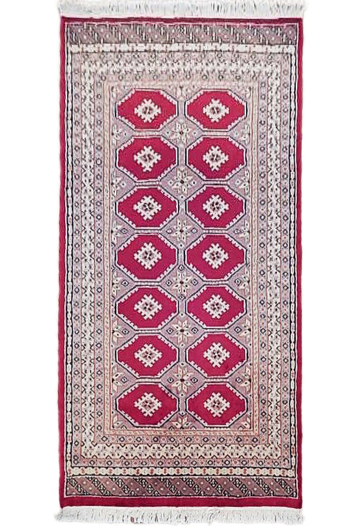Elegant 3'1" x 4'10" Red Jaldar Bokhara Hand-Knotted Area Rug (1 of 7)