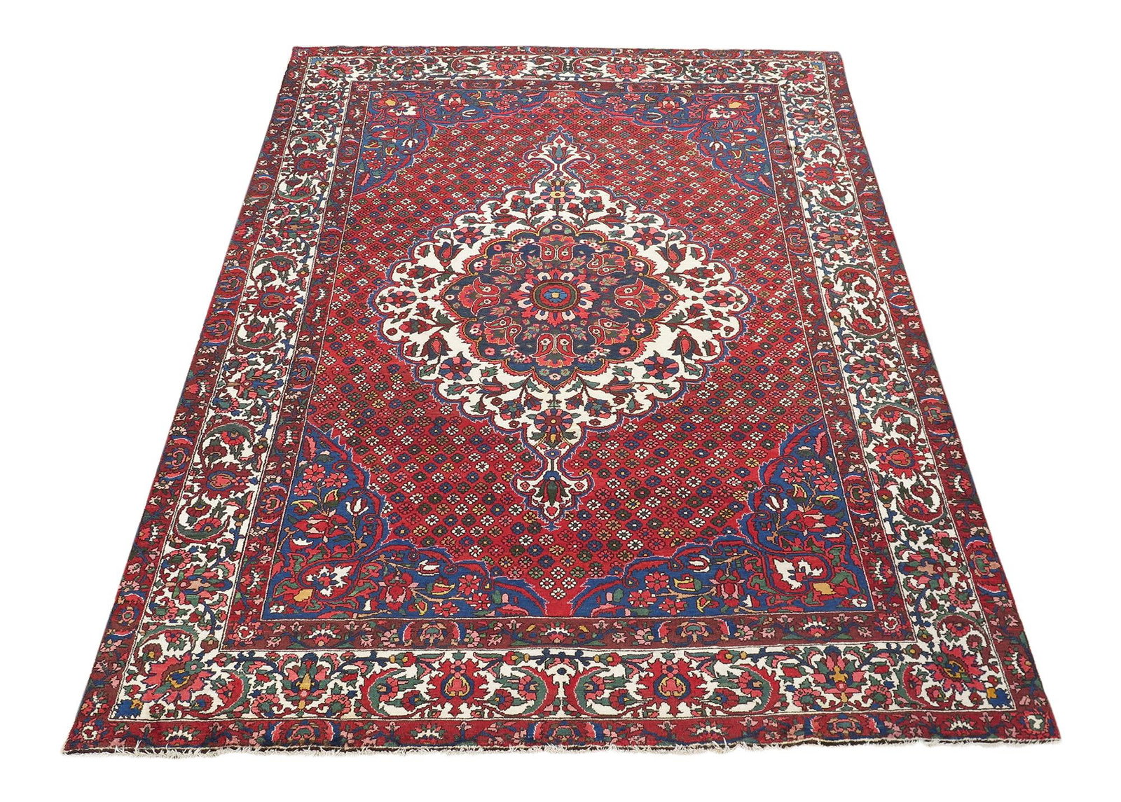 1980s Handmade Tabriz Style Wool Rug 8 x 12 Red: 1980s Handmade Tabriz Style Wool Rug 8 x 12 Red Discover this exquisite 1980s Vintage Tabriz Style Handmade Wool Rug, measuring approximately 8'3'' x 11'10''. This beautiful piece showcases high-quali