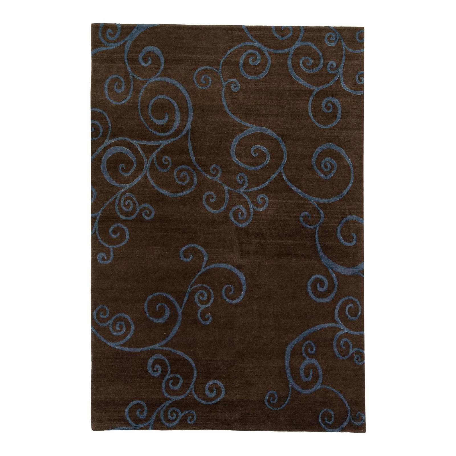 Brown Modern Shakti Wool Silk Tibetan Rug 6x9 Abstract Design (1 of 7)