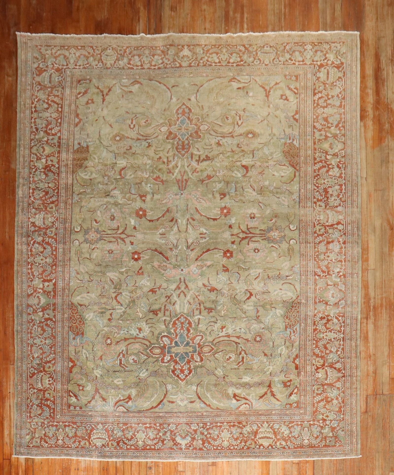 8' 8" x 11' 7" Early 20th Century Sarouk Ferehan Room Rug: 8' 8" x 11' 7" Early 20th Century Sarouk Ferehan Room Rug Early 20th century Sarouk Ferehan room rug with an all-over masculine design on a camel ground. Pre-owned condition. Specifications Title: Stu