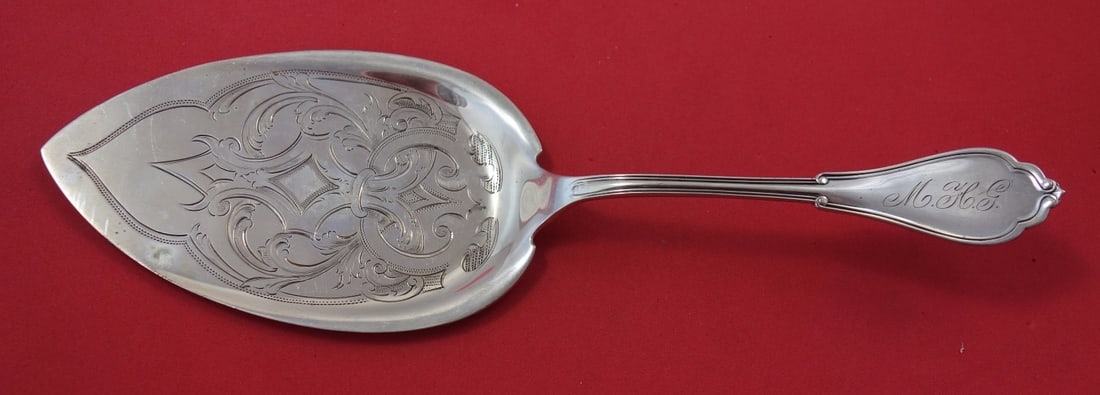 Vanderslice Gothic Eureka Sterling Silver Pie Server 9 1/4 Inch Monogrammed: Vanderslice Gothic Eureka Sterling Silver Pie Server 9 1/4 Inch Monogrammed This exquisite pie server from the Gothic aka Eureka pattern, crafted by Vanderslice, showcases the elegance of 19th-century