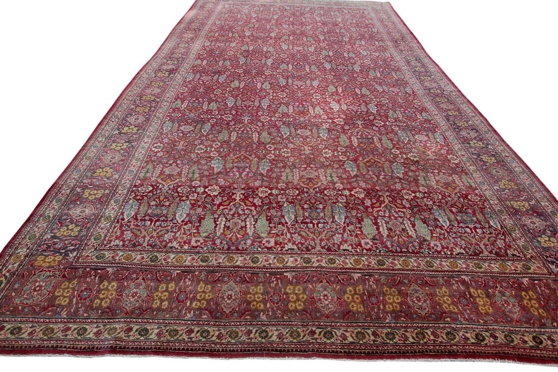 Antique Haji Jalili Tabriz Wool Oriental Rug 9x16 Leaf Floral (1 of 11)