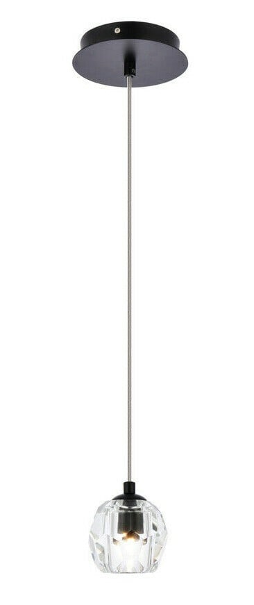 Eren 5.5 Inch Black and Crystal Modern Pendant Light for Ceiling (1 of 5)