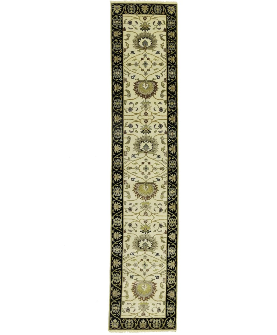 Wool Oushak Floral Runner 2'5 x 11'10: Wool Oushak Floral Runner 2'5 x 11'10 Enhance your space with this exquisite Handmade Runner Oushak Oriental Wool Rug, featuring a stunning floral design. Measuring 2'5" x 11'10", this rug is crafted 