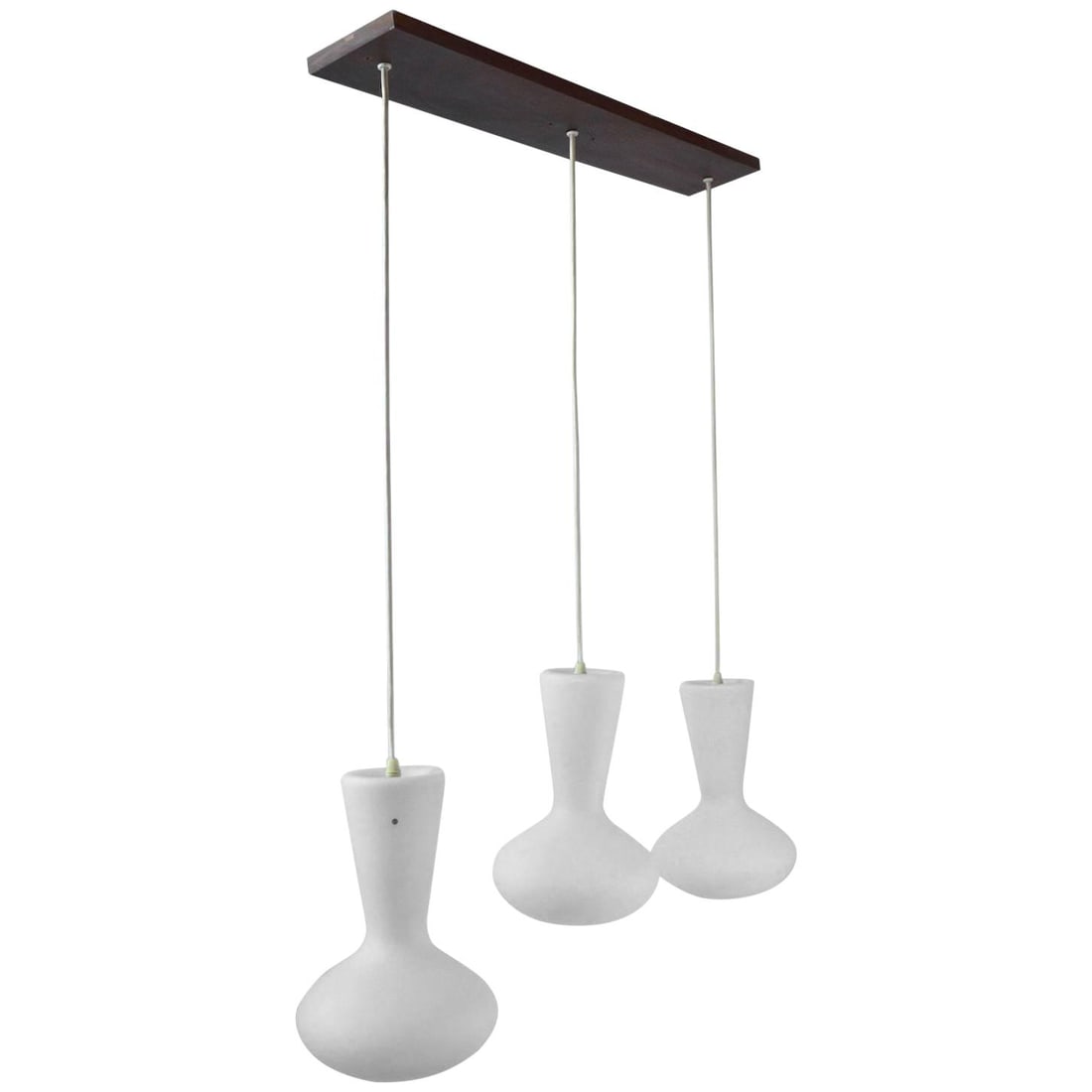 Mid-Century Modern Chandelier with 3 Frosted White Globes (1 of 6)