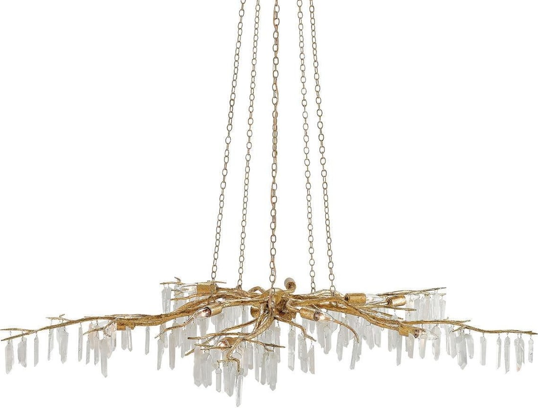 Currey Rococo Gold Quartz Chandelier UL-Listed 10 Bulb 62 Inch: Currey Rococo Gold Quartz Chandelier UL-Listed 10 Bulb 62 Inch Enhance your space with the Illuminating Elegance: Gold Quartz Chandelier, a stunning piece that exudes sophistication. This chandelier f
