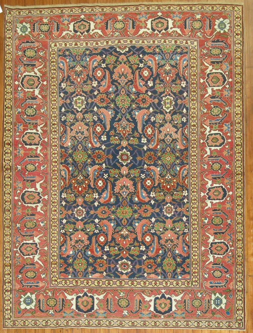 5' x 6' 7" Late 19th Century Caucasian Baku Rug: 5' x 6' 7" Late 19th Century Caucasian Baku Rug Late 19th century Caucasian Baku rug with intricate floral and paisley patterning. This pre-owned square-format rug reflects the traditional Baku style 