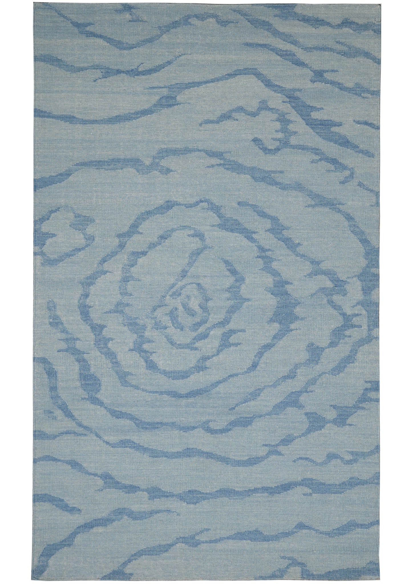 5.3 x 8.4 Light Blue Kilim Dhurrie Rug Handwoven Wool (1 of 12)