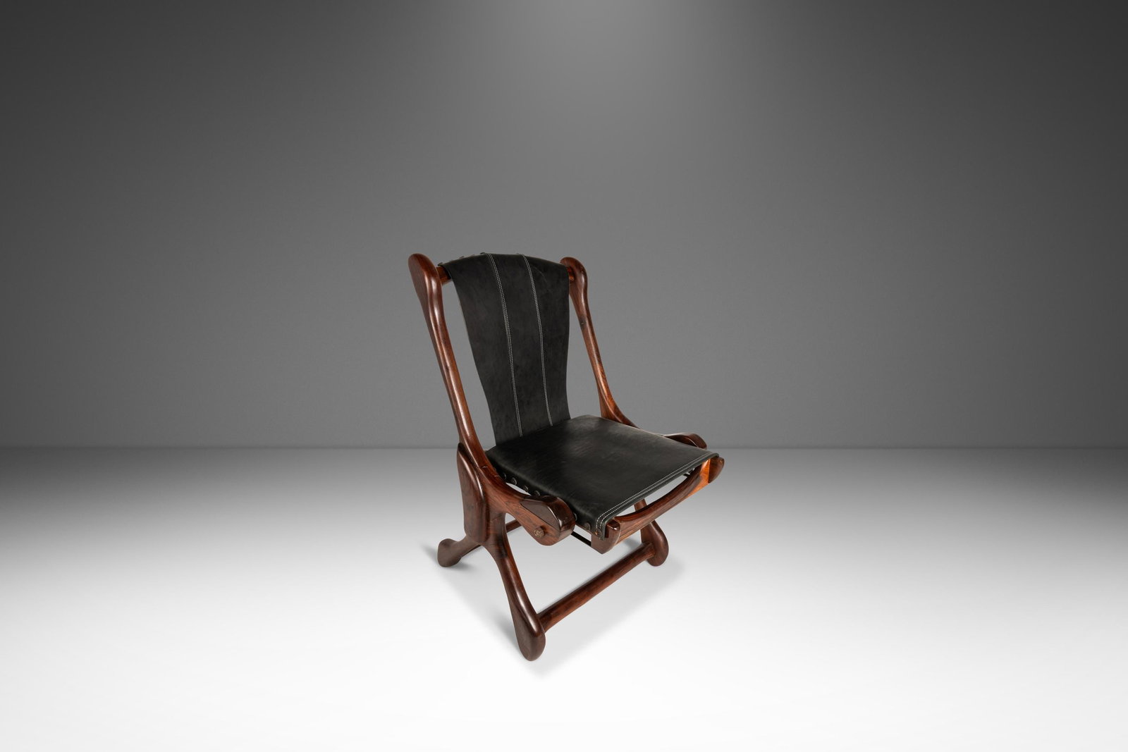 Don S Shoemaker Sloucher Leather Rosewood Chair for Senal (1 of 18)