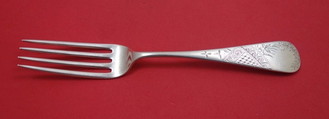 Schulz & Fischer Occidental Sterling Silver Dinner Fork 7.5" 1850-1899 Rare Find: Schulz & Fischer Occidental Sterling Silver Dinner Fork 7.5" 1850-1899 Rare Find This exquisite dinner fork from the Occidental pattern, crafted by Schulz & Fischer, is a remarkable piece of history d