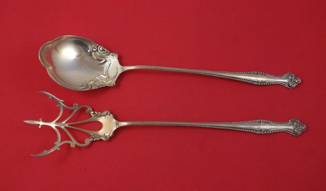 Towle Canterbury Sterling Silver 2-Piece Lettuce Serving Set 9" (1 of 1)