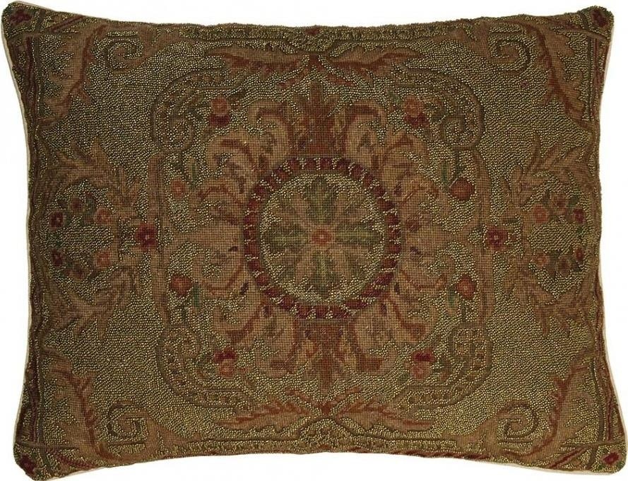 Provence Home Victorian Bronze Beaded Throw Pillow 20x24 (1 of 1)