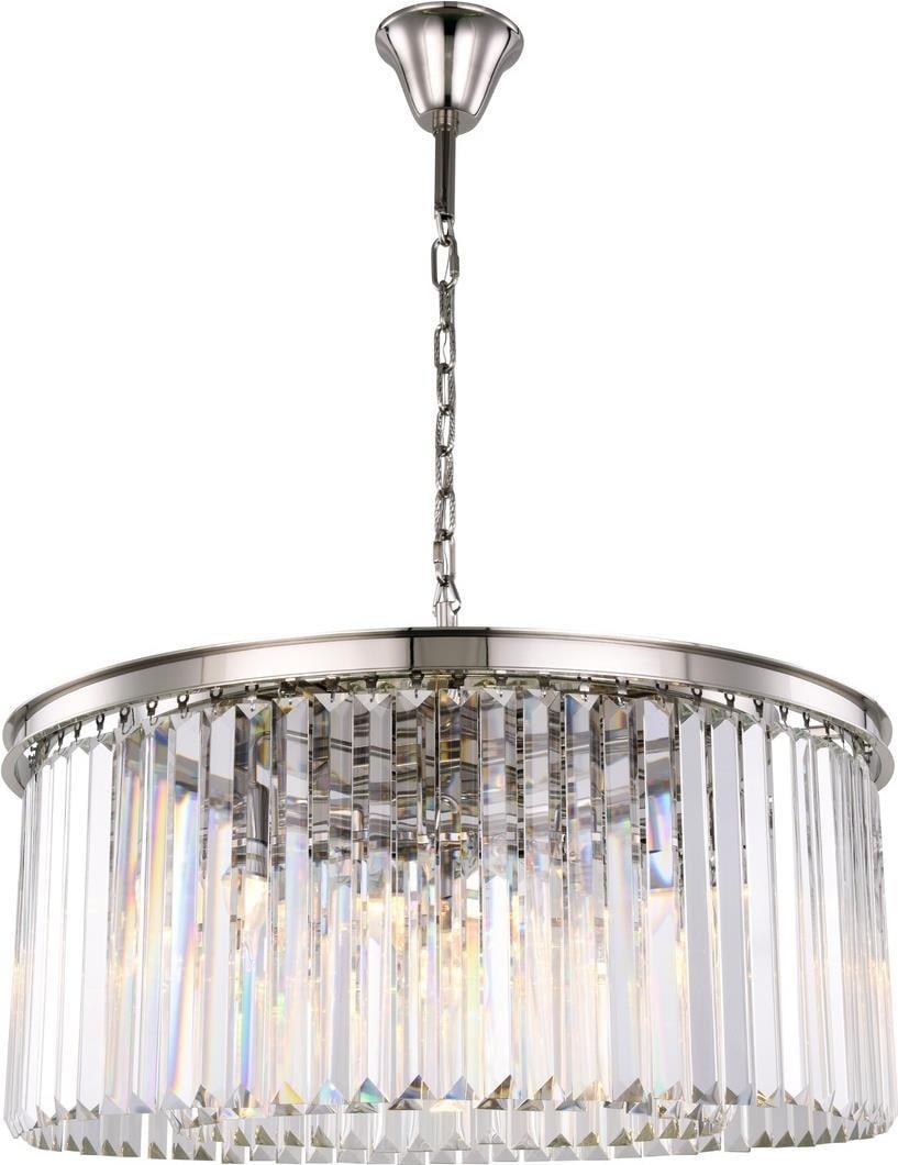 Sydney Collection Pendant Light with Royal-Cut Crystal and Polished Nickel Finish: Sydney Collection Pendant Light with Royal-Cut Crystal and Polished Nickel Finish This pendant light from the Sydney collection showcases a blend of contemporary style and refined elegance. Featuring 