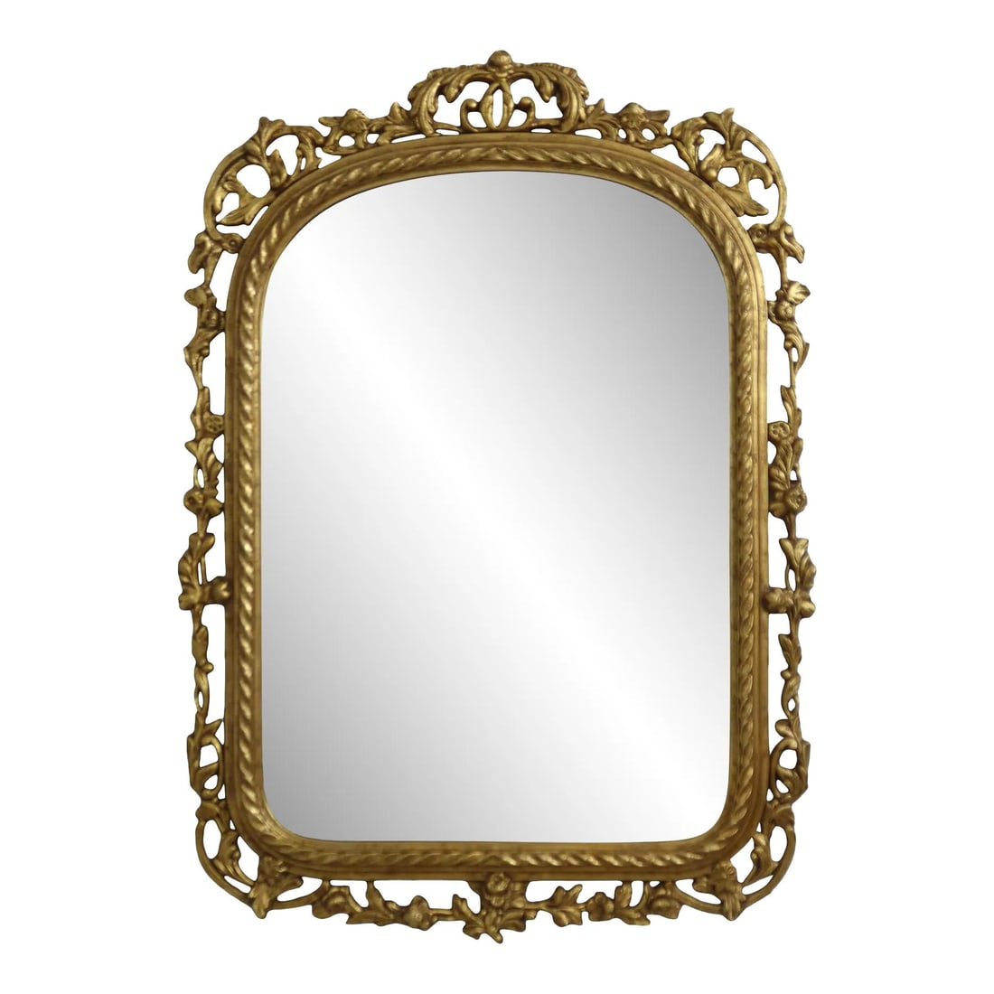 Friedman Brothers Ornate Gold Framed Mirror Model 6513 9D: Friedman Brothers Ornate Gold Framed Mirror Model 6513 9D This elegant Friedman Brothers Gold Framed Ornate Mirror features a traditional design with a high-quality construction. The mirror has a stri