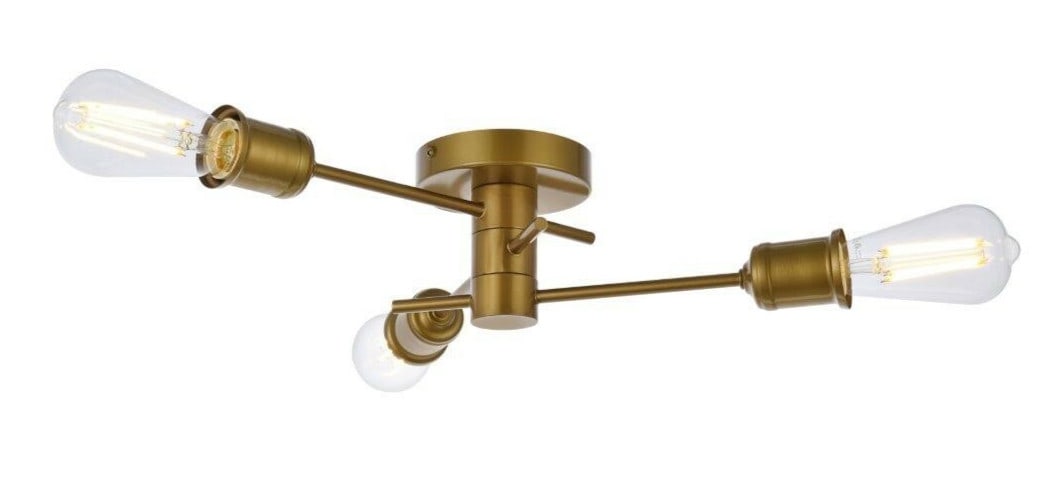 Brass Xavier 3-Light Semi Flush Chandelier 18 Inch (1 of 8)
