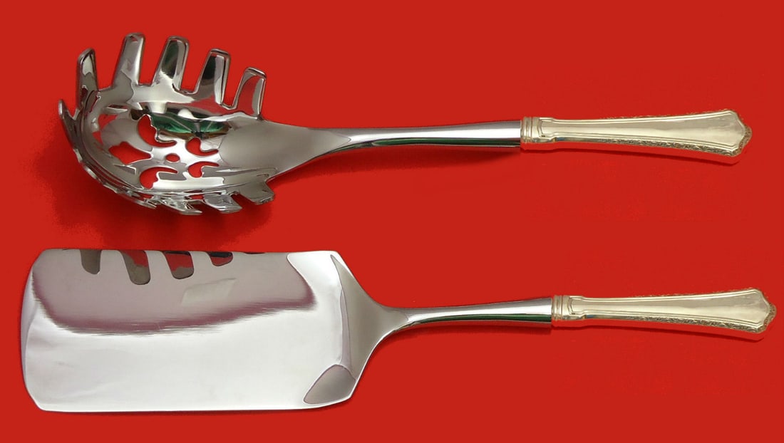 2 Piece Sterling Silver Pasta Serving Set Wallace Madison Italy: 2 Piece Sterling Silver Pasta Serving Set Wallace Madison Italy Madison by Wallace sterling silver custom made Italian serving set with hollow handles and stainless implements. This two-piece set incl