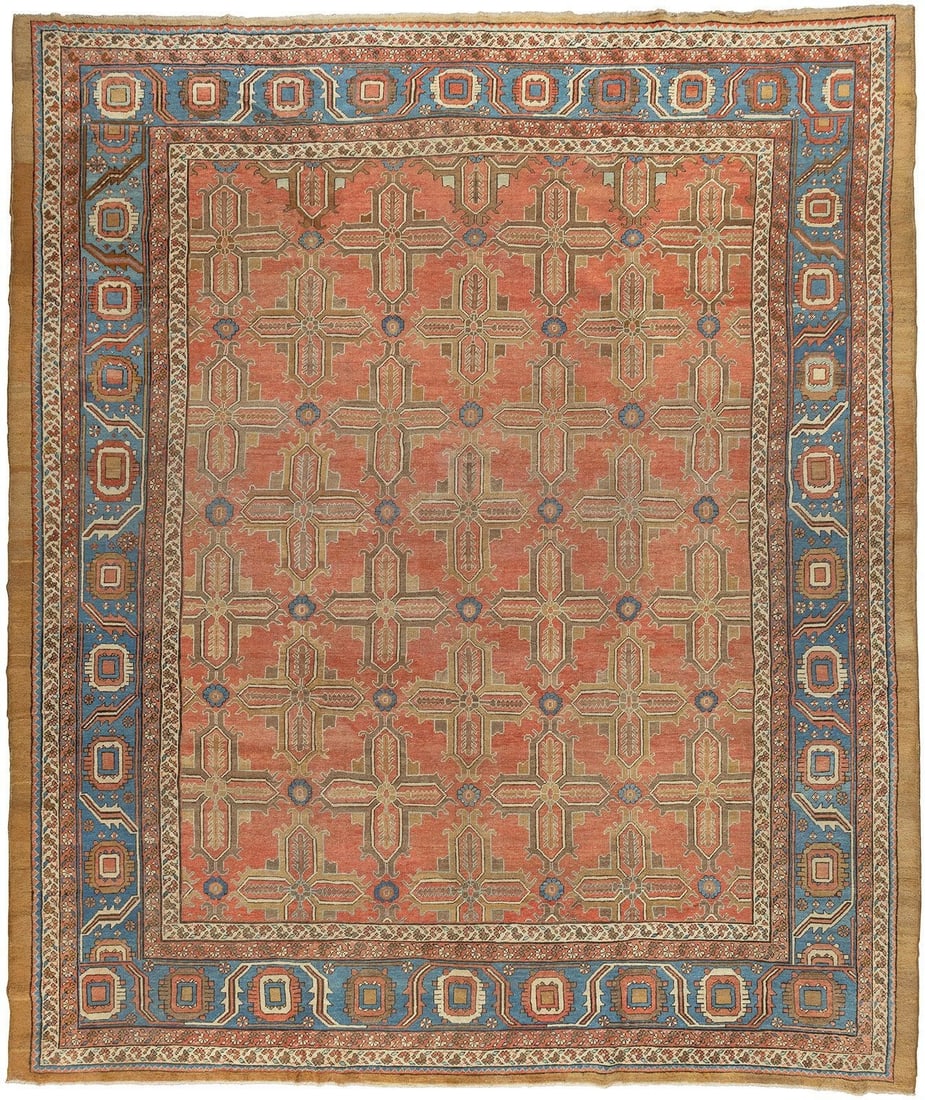 12' 4" x 14' 7" Oversize Persian Bakshaish Rug 19th Century: 12' 4" x 14' 7" Oversize Persian Bakshaish Rug 19th Century Late 19th century Persian Bakshaish carpet in an oversize format. This pre-owned rug is identified as a Bakshaish type and reflects the char