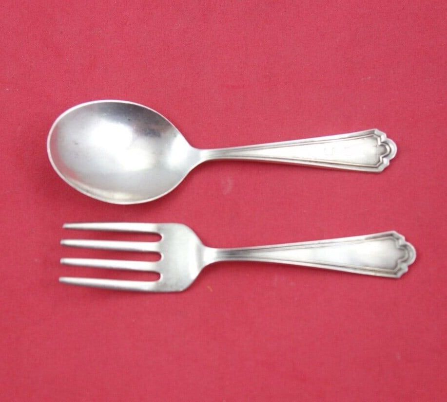 Webster Sterling Silver 2-Piece Baby Set 3 3/4 Inch Unknown Pattern (1 of 2)