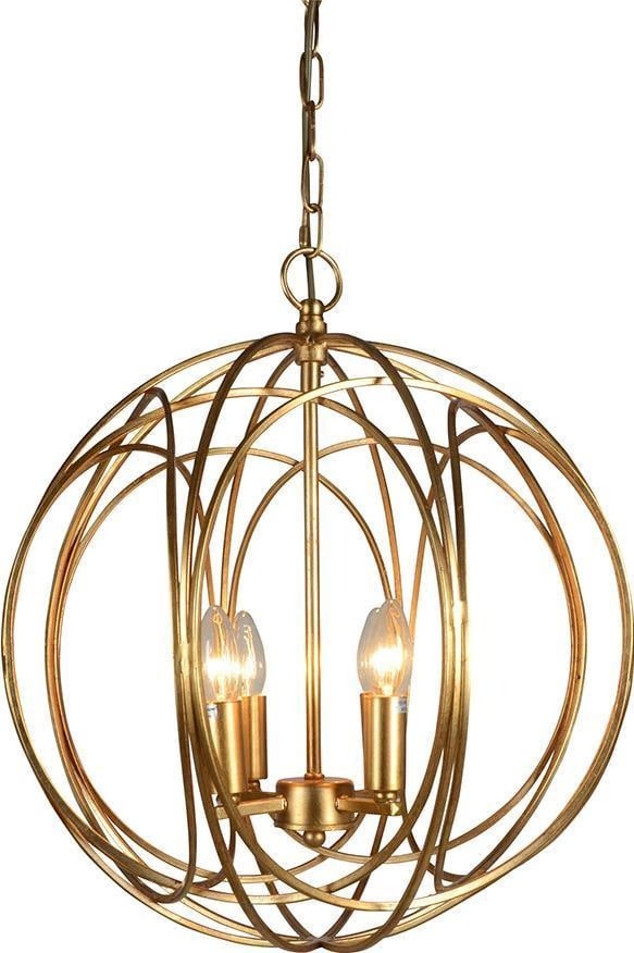 Carmine Dovetail Metal Globe Pendant Light UL-Listed 4 Bulb Chandelier (1 of 1)