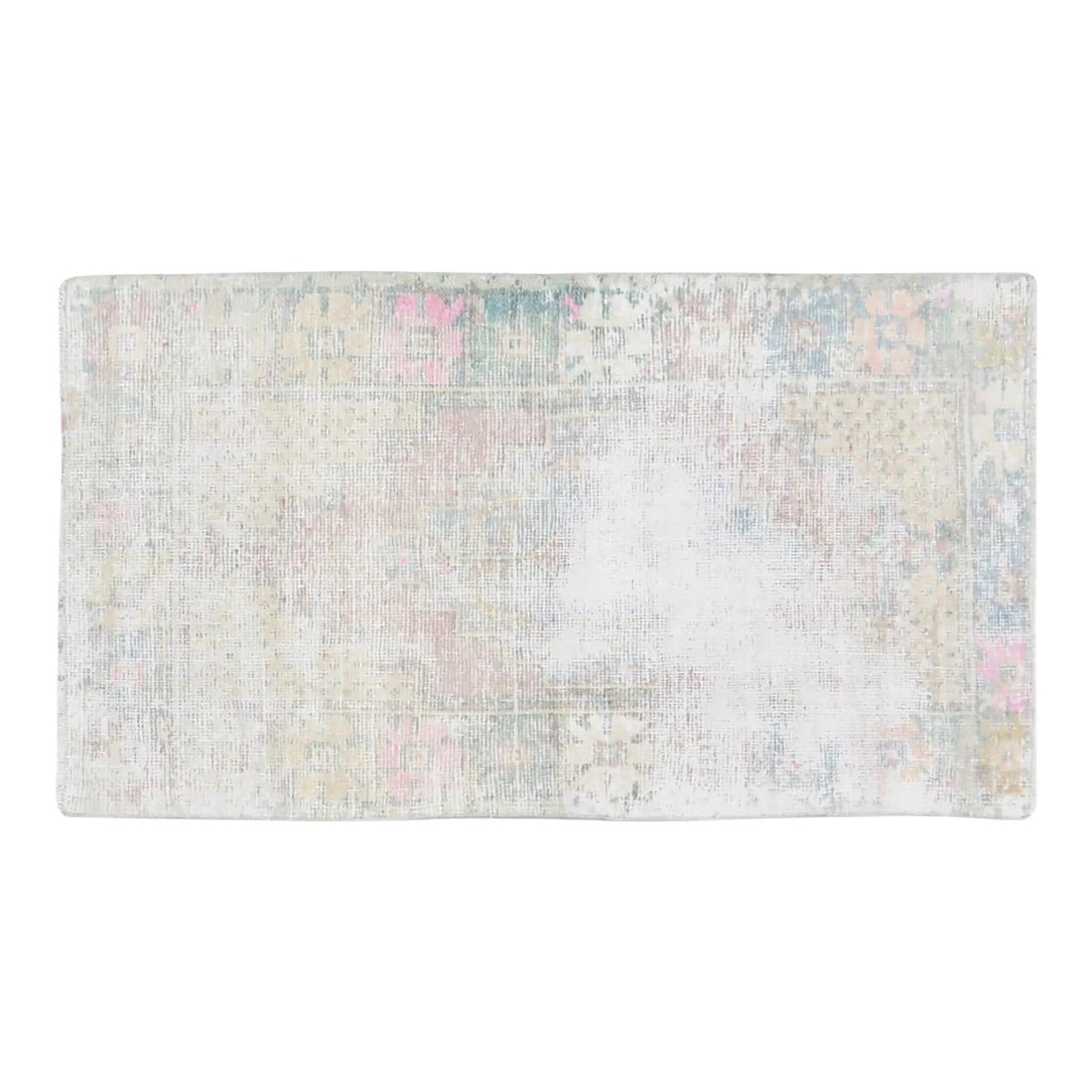 Turkish Anatolian Wool Hand Knotted Rug 2'6x4'5: Turkish Anatolian Wool Hand Knotted Rug 2'6x4'5 This vintage Turkish Anatolian rug is hand-knotted from wool, showcasing traditional craftsmanship with a modern design sensibility. Its soft texture an