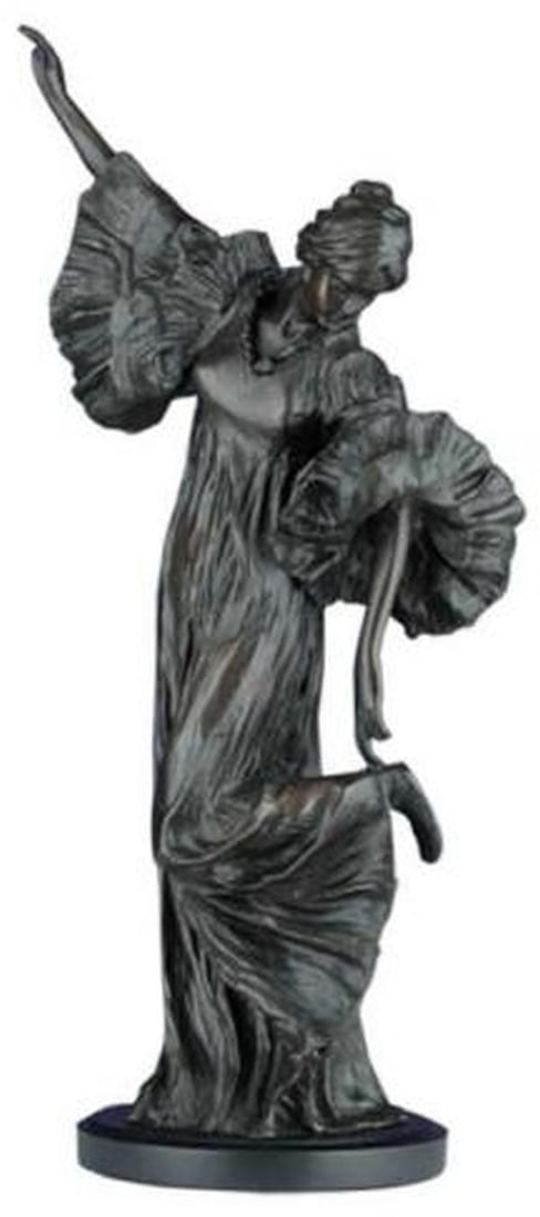 Elegant Ebony Standing Lady Resin Sculpture Lodge Style: Elegant Ebony Standing Lady Resin Sculpture Lodge Style This item is made at time of order. Please allow 42 to 70 days for production. Introducing an exquisite Ebony Standing Lady Resin Sculpture that