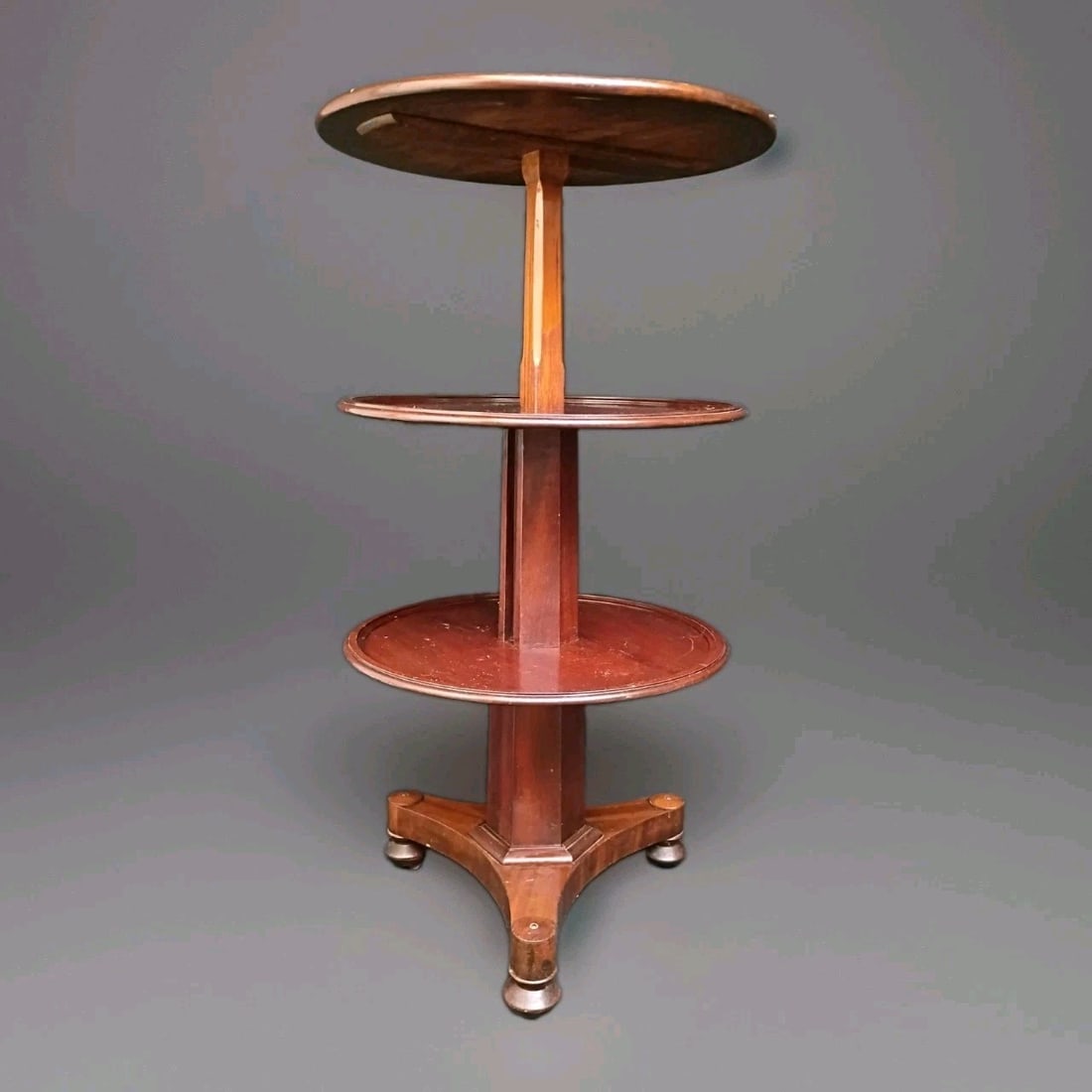 Irish Regency Mahogany Telescopic Dumb Waiter Table 3 Tier Metamorphic (1 of 15)