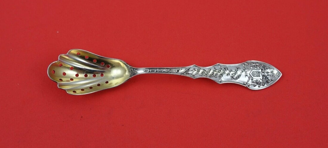 Shiebler Linnet Sterling Silver Olive Spoon 5.5" Rare Religious (1 of 2)