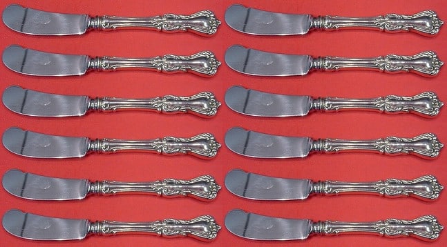 Reed and Barton Marlborough Sterling Silver Butter Spreader Set 12pc (1 of 1)