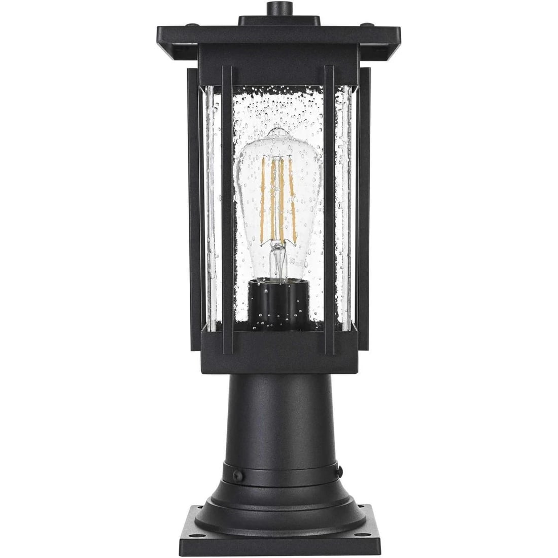 Melvale black iron glass wall light 15.5 inch outdoor (1 of 8)