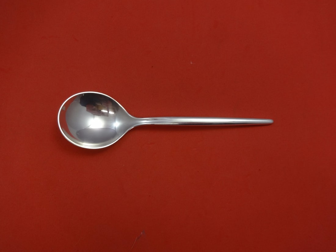 Michelsen Tulip Sterling Silver Cream Soup Spoon 6 1/4" (1 of 2)