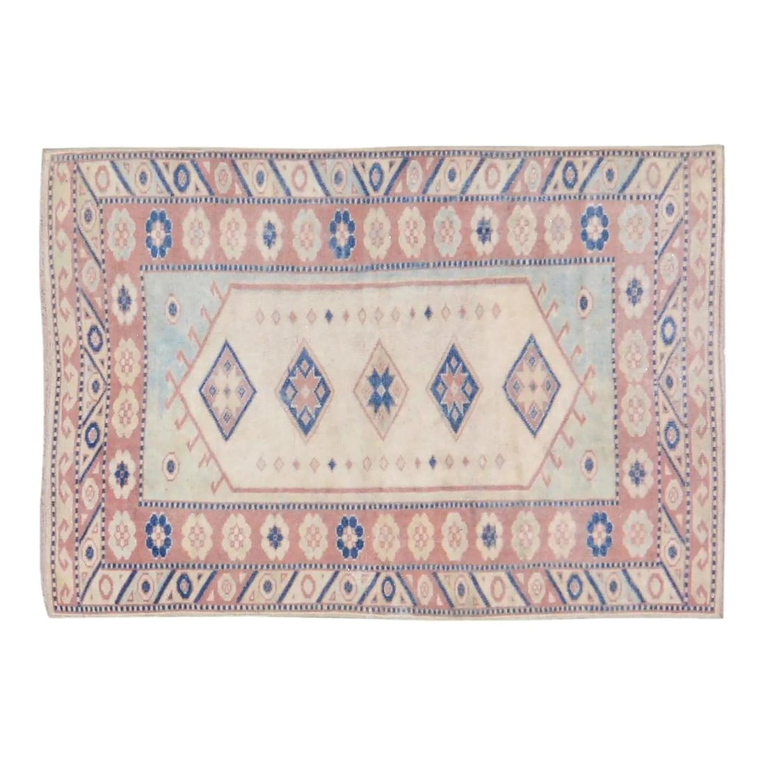 Handmade Anatolian Wool Area Rug 2'10" x 4' Traditional Vintage Design: Handmade Anatolian Wool Area Rug 2'10" x 4' Traditional Vintage Design This vintage Turkish Anatolian rug is hand-knotted from wool using traditional techniques, combining timeless craftsmanship with 