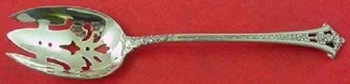 Gorham Classic Bouquet Sterling Silver Slotted Serving Spoon 8 1/2": Gorham Classic Bouquet Sterling Silver Slotted Serving Spoon 8 1/2" This Classic Bouquet serving spoon by Gorham is a stunning addition to your tableware collection. Crafted in sterling silver, this s
