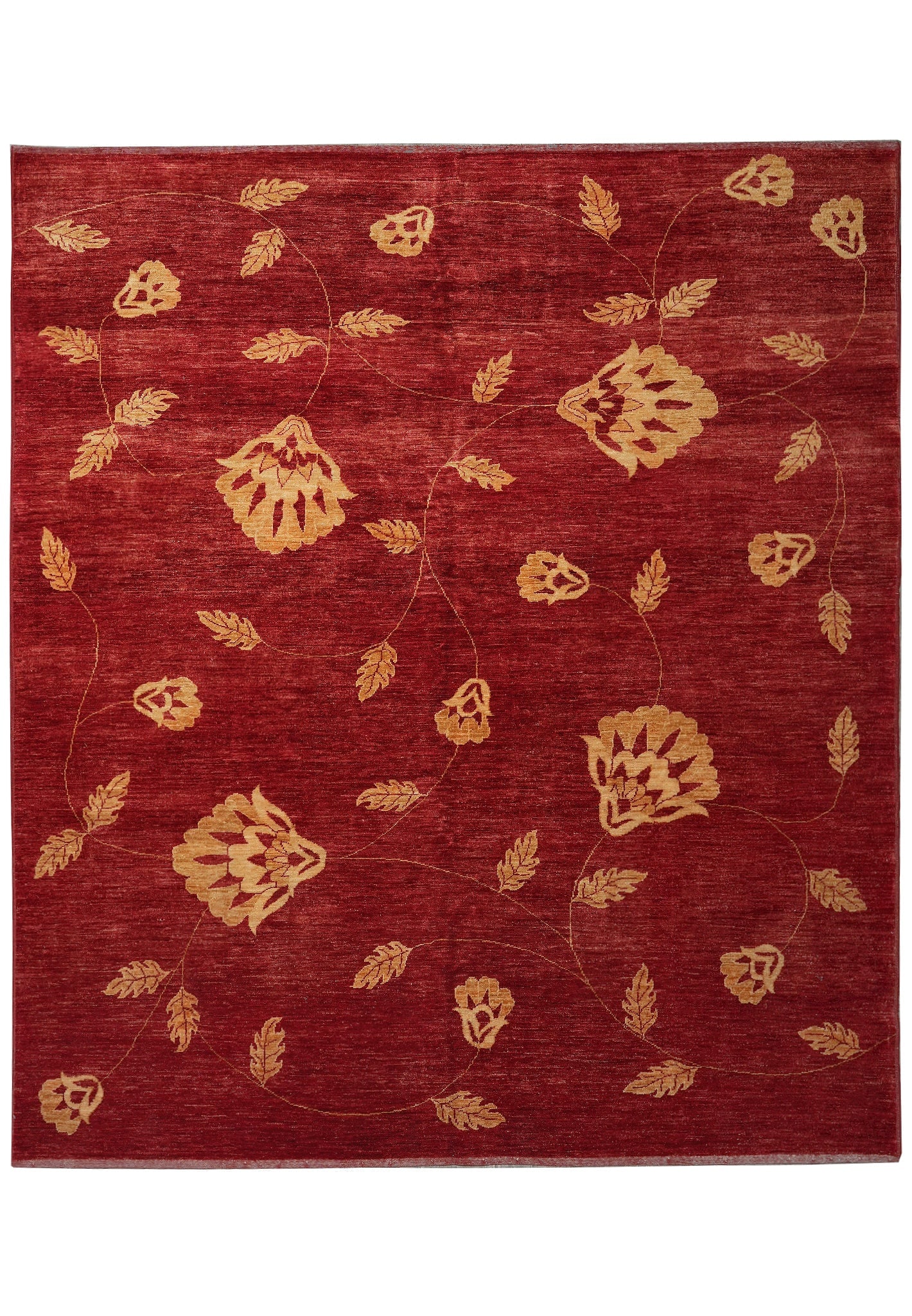 8 x 9 Hand-Knotted Contemporary Chobi Peshawar Wool Rug: 8 x 9 Hand-Knotted Contemporary Chobi Peshawar Wool Rug Free continental US Shipping Hand-knotted contemporary transitional Chobi Peshawar rug with a soft, silky feel and an elegant all-over floral vi