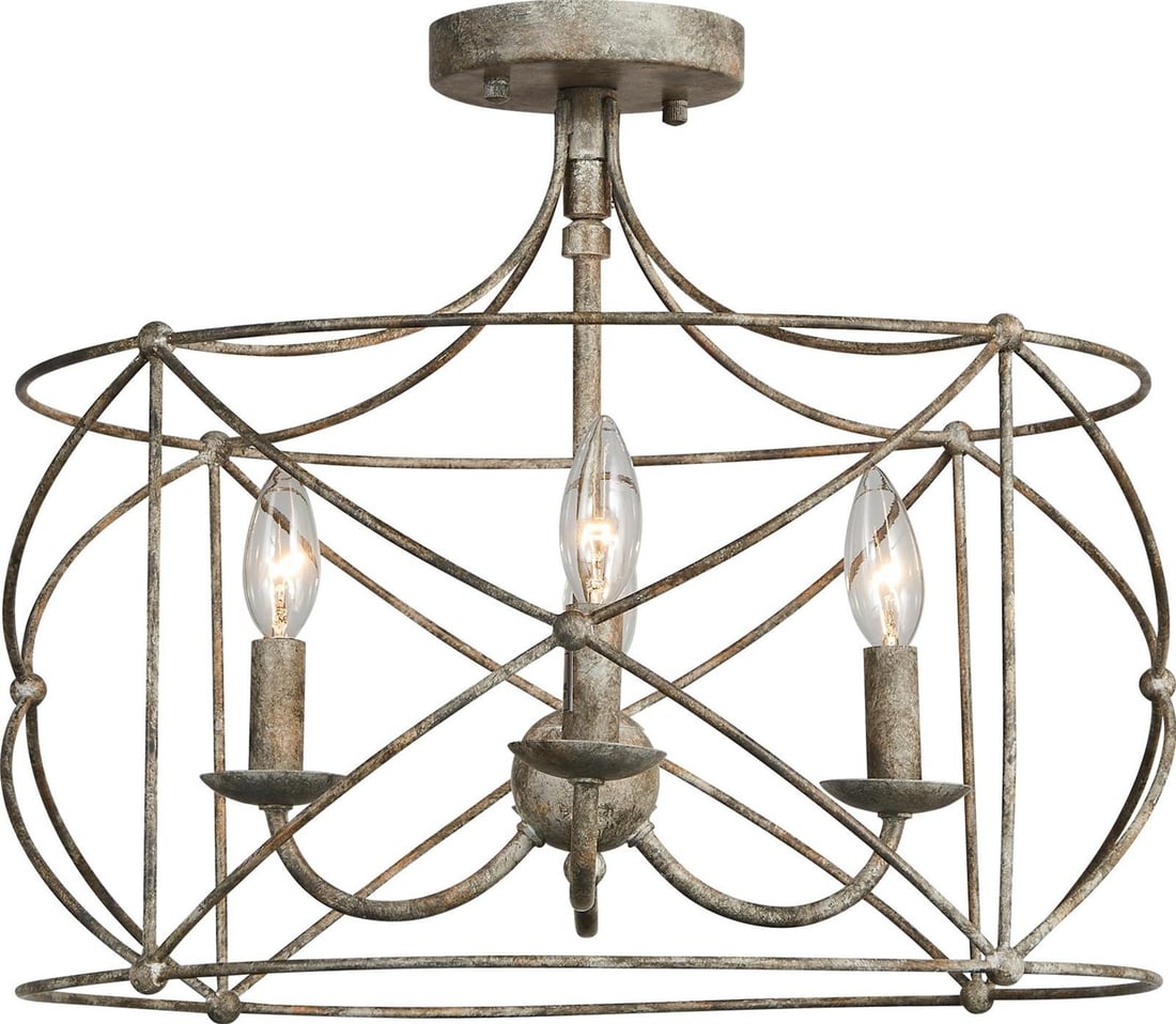 Terracotta Selah Chandelier Flushmount Washed Gray 16H x 19W x 19D (1 of 1)