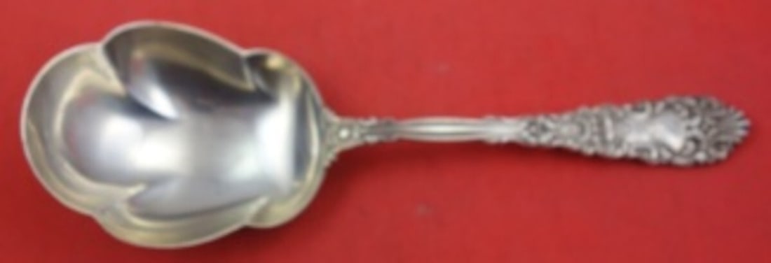Dominick & Haff Renaissance Sterling Silver Berry Spoon 9 Inch 3-Lobed: Dominick & Haff Renaissance Sterling Silver Berry Spoon 9 Inch 3-Lobed This exquisite berry spoon from the Renaissance pattern by Dominick & Haff showcases a deep, 3-lobed bowl, measuring 9 inches in 