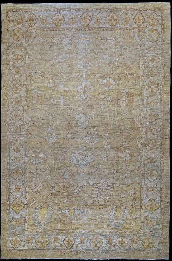 14' 4" x 21' 6" Oversize Turkish Oushak Repro Rug: 14' 4" x 21' 6" Oversize Turkish Oushak Repro Rug Large vintage-inspired Turkish Oushak reproduction rug in an oversize format. This pre-owned area rug features the classic Oushak style with a muted p